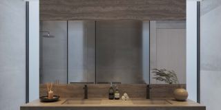 A stone bathroom in a residence at Akala.