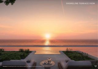 Terrace and infinity pool of a six-bedroom villa at Y Views, facing the sunset over the beach.