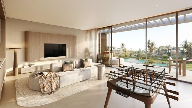 Second-floor family room in a 4-bedroom Plus attached villa