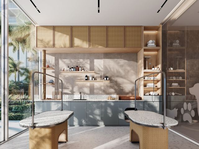 The pet spa at Fahid Beach Residences.