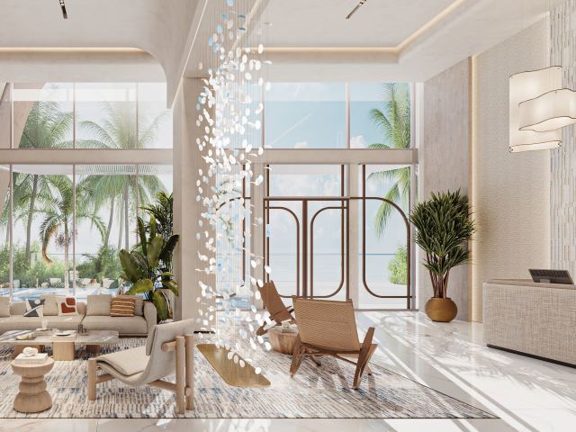 The lobby at Fahid Beach Residences.