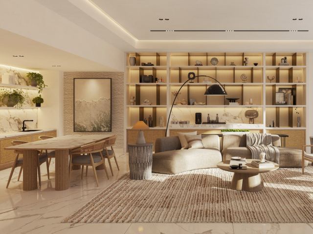 The residents' lounge at Fahid Beach Residences.