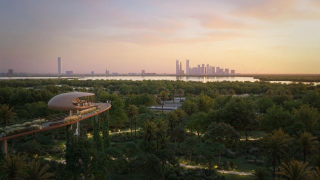 Sunset over the Ras Al Khor wetland from the lookout at The Sanctuary, d3