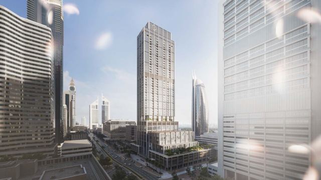DIFC Heights Tower on Al Mustaqbal Street, between Index Tower and DAMAC Park Towers