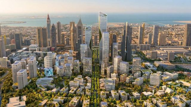 The DIFC Zabeel District masterplan from above, the second district beside the first