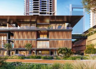 Clubhouse facade at Eltiera Views, showing its four levels of amenity space.