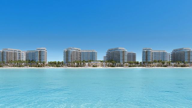 Low-rise homes along the beach at Fahid Island
