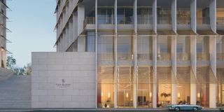 The residents' entrance at Four Seasons Private Residences Dubai at DIFC.