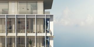 Recessed private balconies on the facade of Four Seasons Private Residences DIFC.