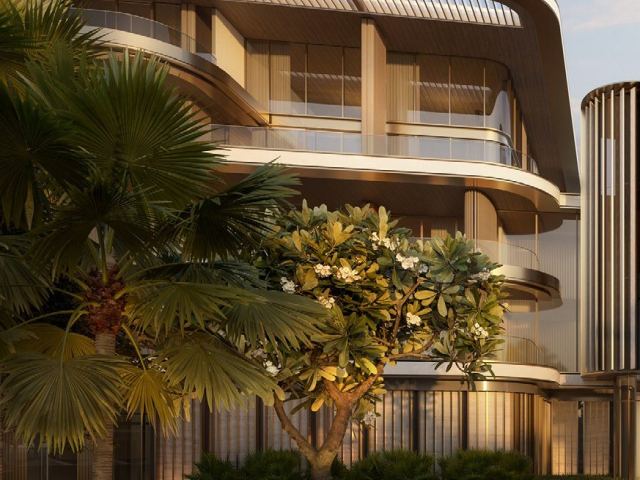 Residence façade above the pool at Four Seasons Saadiyat Beach