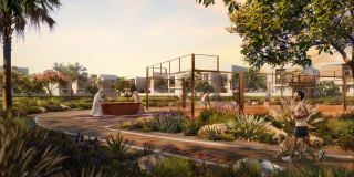 The multi-sports area and park at Al Ghadeer Parks.