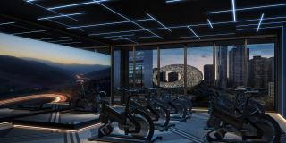 The executive gym, reserved for the three and four-bedroom residences.