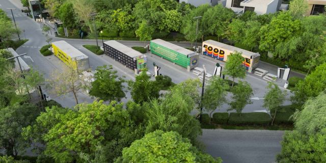 The Zad food truck park at Masaar 3.