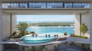 Swimming pool and sun terrace at Meriva Sunset, Dubai Islands.