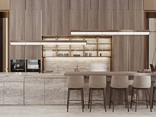 The kitchen in a residence at ORLA.