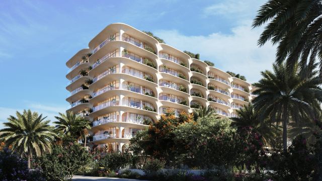 Ocean House by Ellington among palm trees on the Northeastern Crescent of Palm Jumeirah