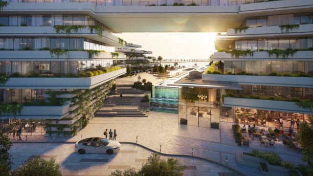 The Trunk at Palm Jebel Ali, with its promenade, retail and terraced residences