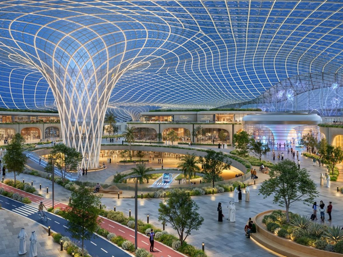The climate-controlled spine on Hudayriyat Island, with its retail and dining.