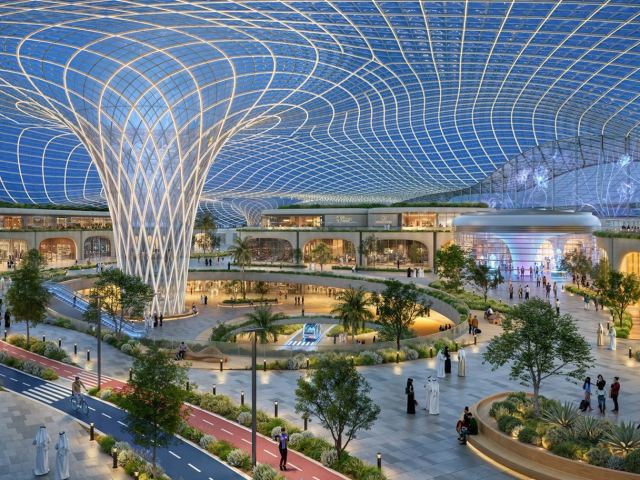 The climate-controlled spine on Hudayriyat Island, with its retail and dining.