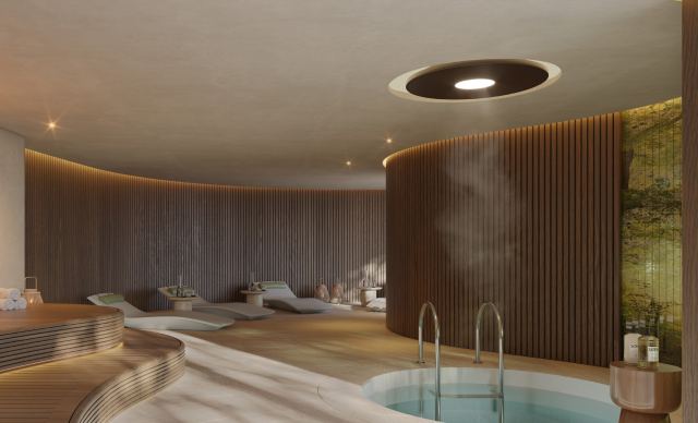 The residents' spa and hydrotherapy pool at The Wilds Residences.