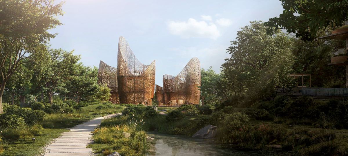 A nature trail at The Wilds leading to The Nest Signature Pavilion.
