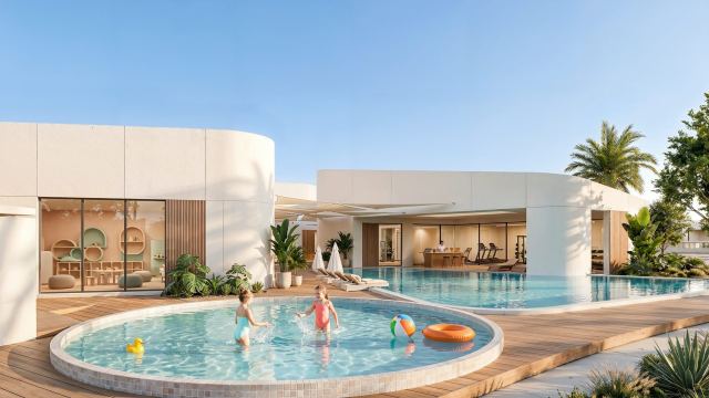 Children's swimming pool at the Yas Riva Reserve clubhouse